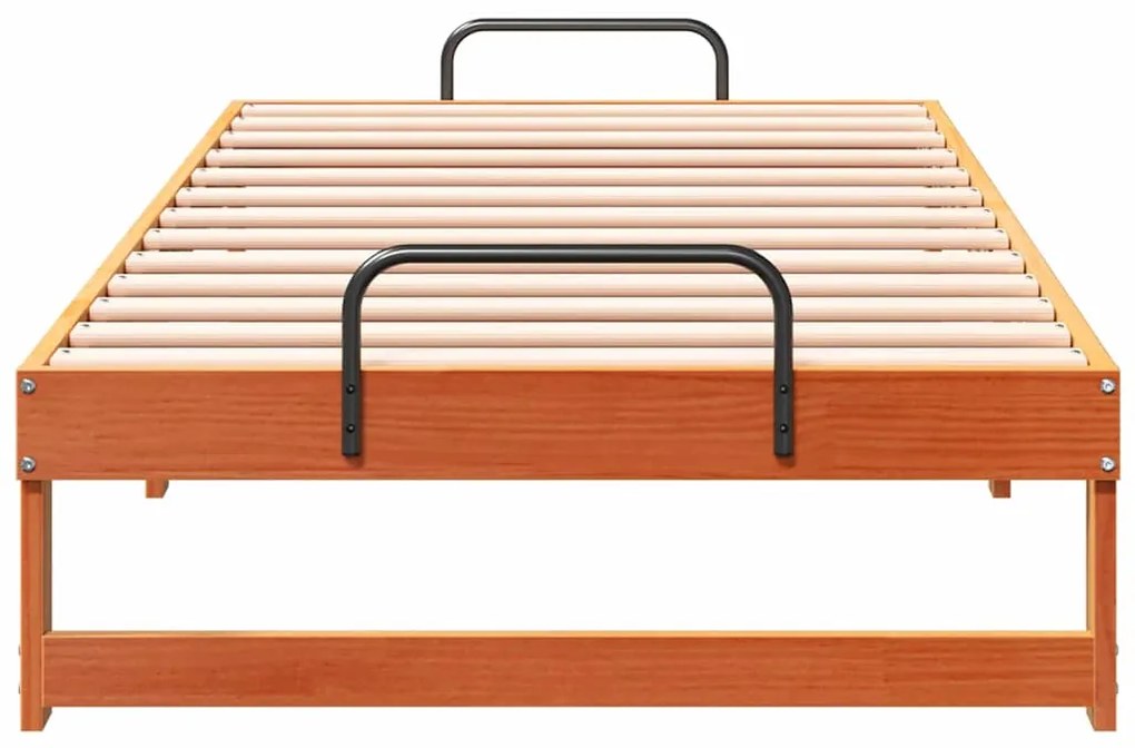 Estrutura de Cama com Alças Castanho 90 x 200 cm