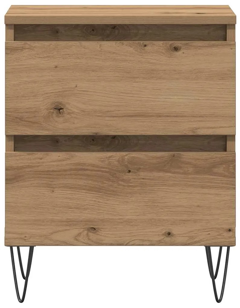 Mesas de cabeceira vidaXL 2 pcs Carvalho Artisan 40x35x50 cm Madeira d