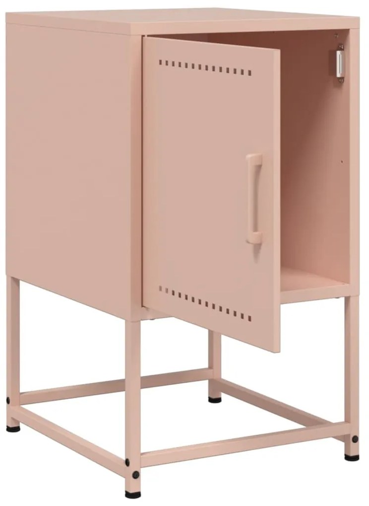 Mesas de cabeceira 2 pcs 36x39x60,5 cm aço rosa