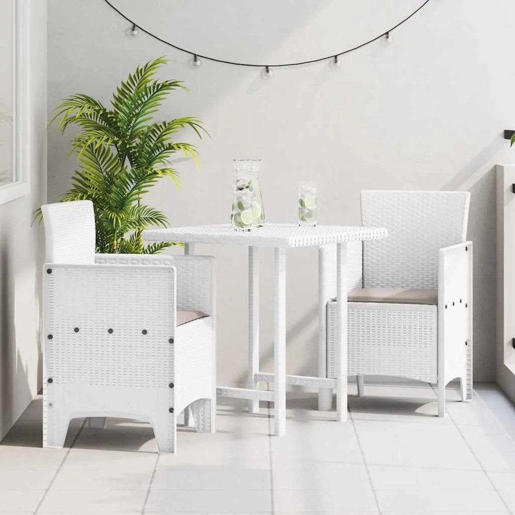 vidaXL Cadeiras de Jardim 2 pcs Branco 53 x 49 x 85 cm Plástico