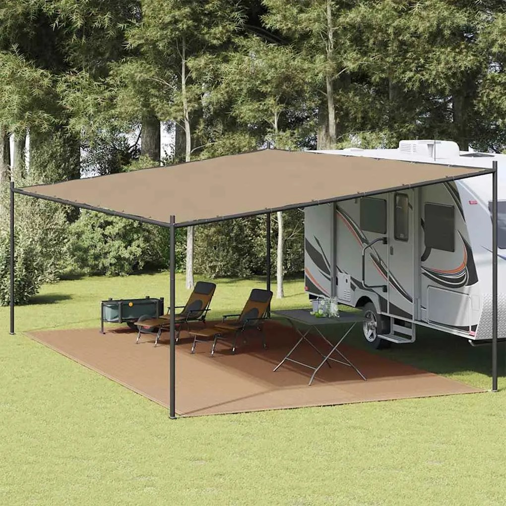 vidaXL Tapete de campismo para tenda 400x600 cm cinzento-acastanhado