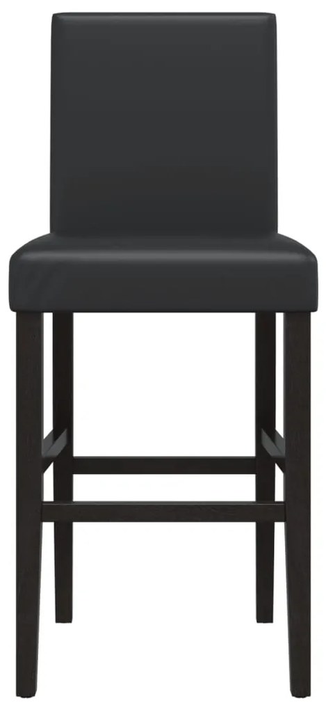 Cadeiras de bar 2 pcs seringueira maciça e couro artificial