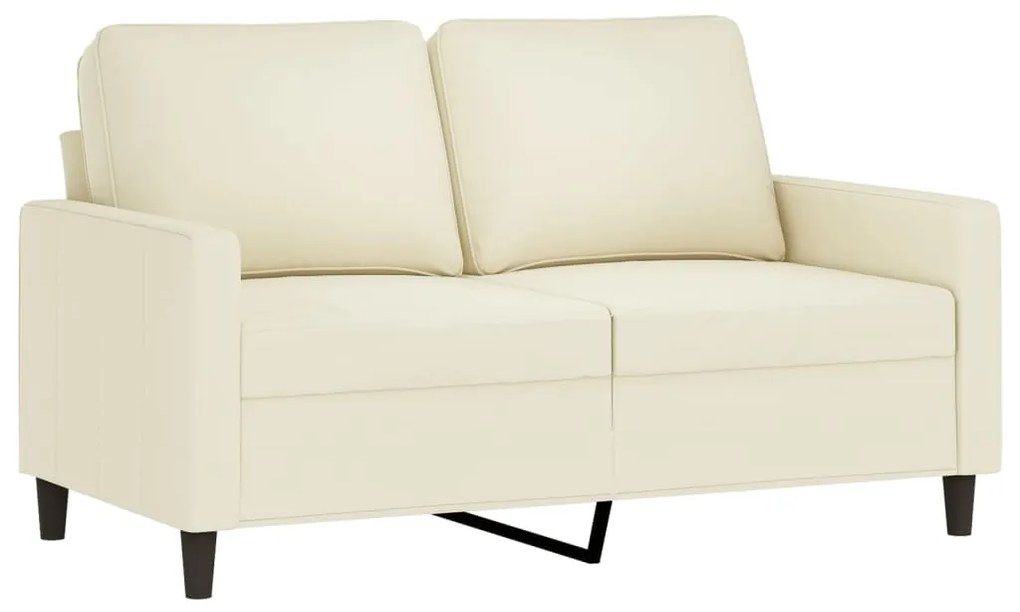 4 pcs conjunto de sofás com almofadas veludo cor creme