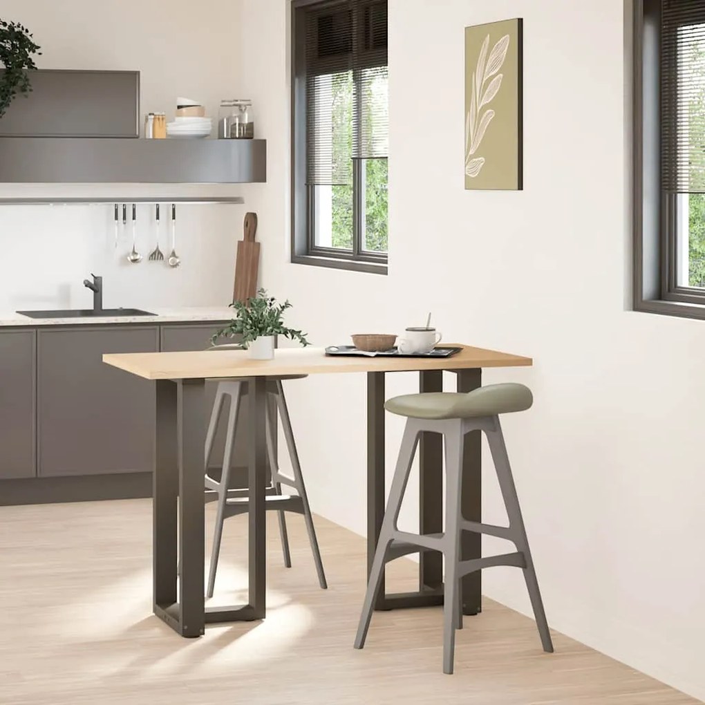 Pés de mesa de bar em forma de T, 2 peças, preto, 50x35x(90-91) cm, aç