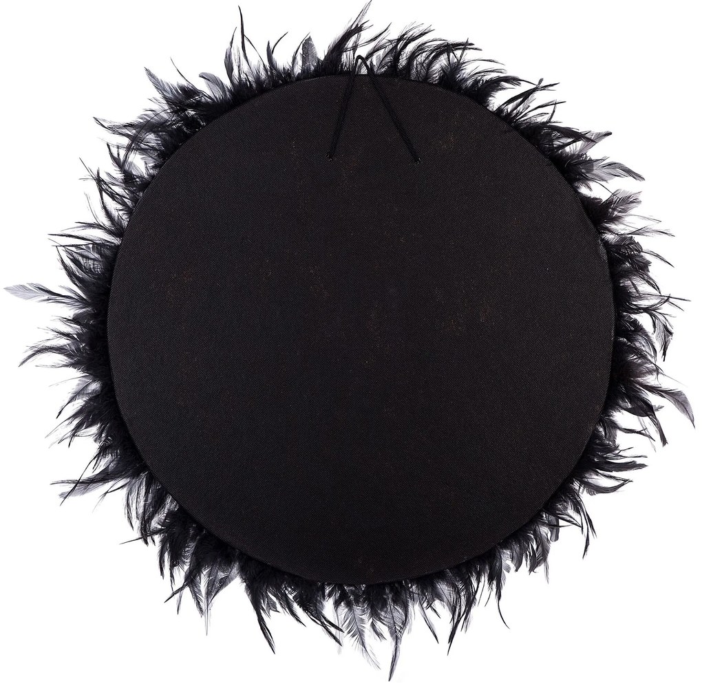 Decoração de parede de penas Ø 60 cm preta JUJU Beliani