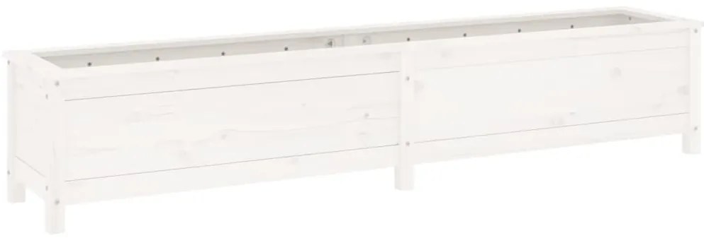 Canteiro elevado de jardim 199,5x40x39 cm pinho maciço branco