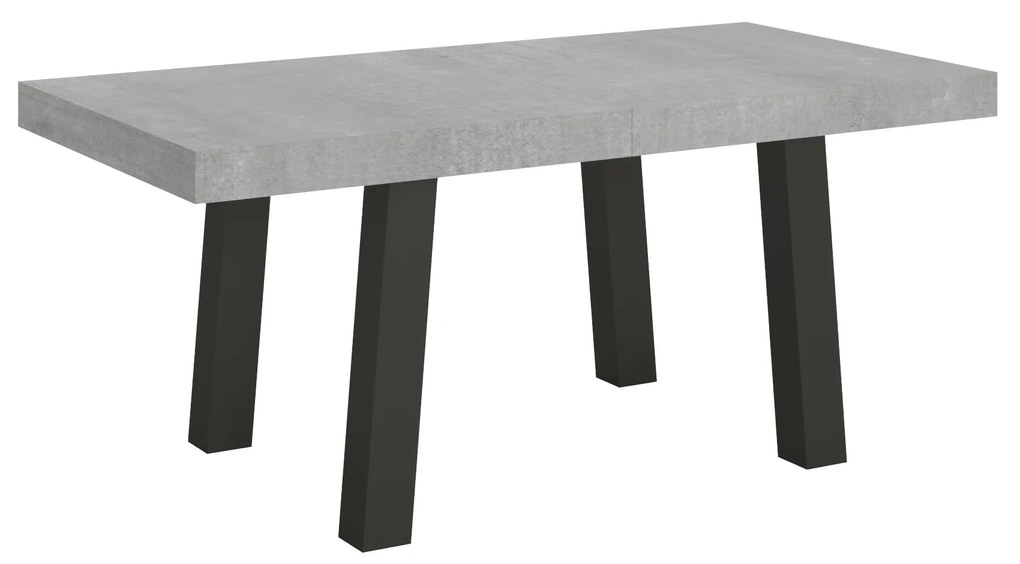 Mesa de jantar sala, cozinha extensível Bridge 90x180 extensível 440 cm Cinza betão e estrutura antracite