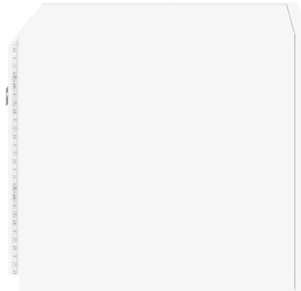 Móvel de parede para TV com luzes LED 30,5x35x30 cm branco