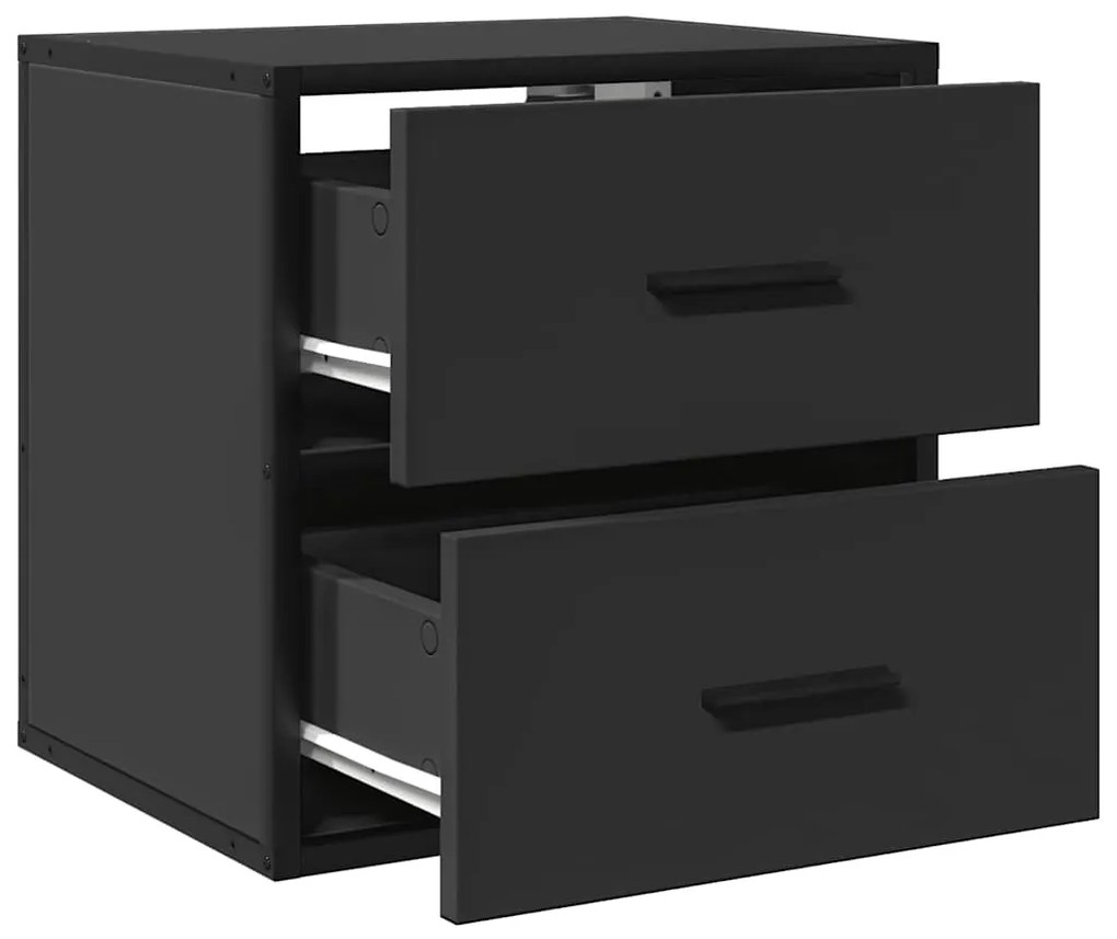 Mesa de cabeceira de parede 40x31x39,5 cm preto