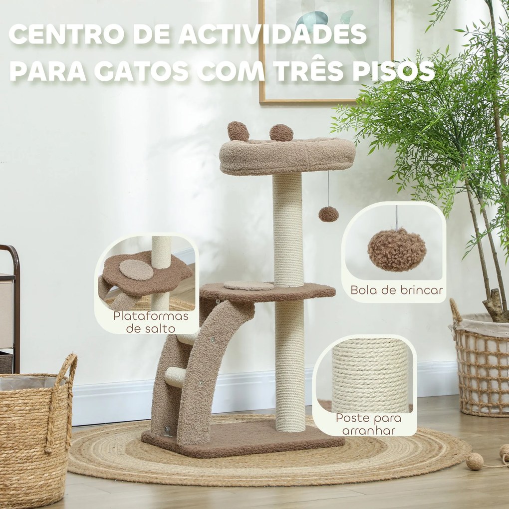 PawHut Arranhador para Gatos Altura 88 cm Arranhador para Gatos Torre