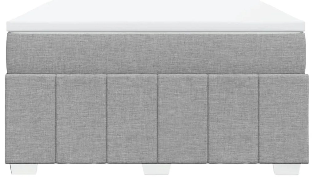 Cama com molas/colchão 140x190 cm tecido cinzento-claro
