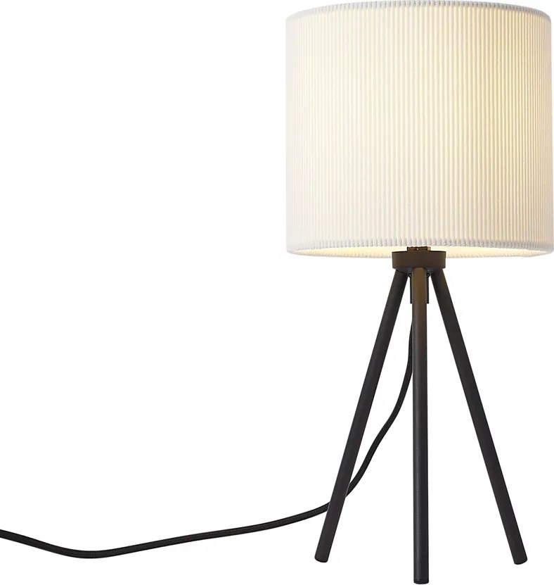 Candeeiro de Mesa Tripé Moderno Branco com Abajur de Veludo - Luz