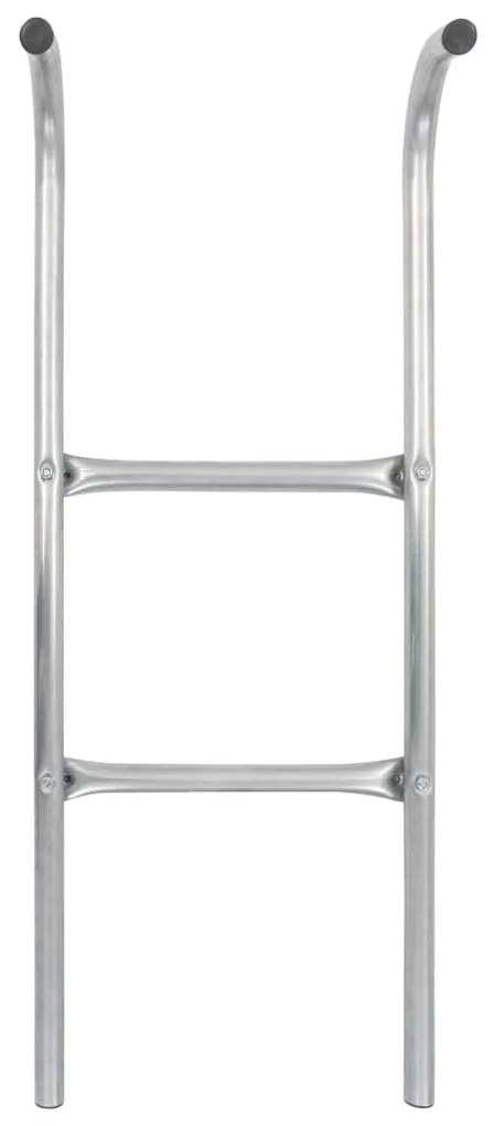 Escada de 2 degraus para trampolim 72 cm aço prateado (adequado para 6