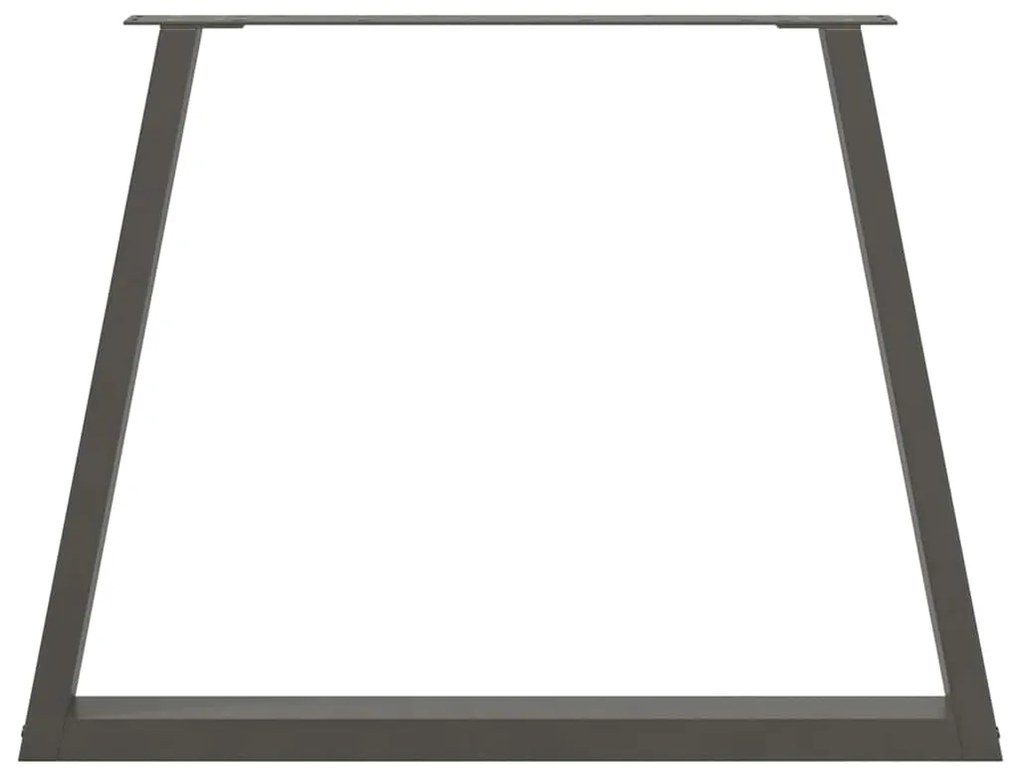Pés para mesa de jantar em V, 3 peças, antracite, 100x(72-73,3) cm, aç