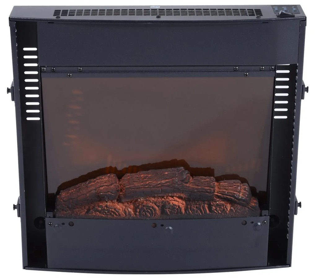 HomCom® Lareira Eléctrica tipo Aquecedor de parede 900W/1800W – 65x11.4x52cm