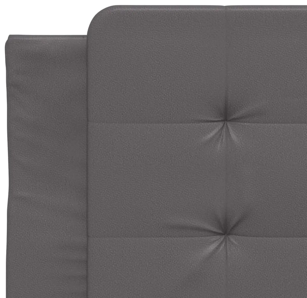 Cama com colchão 80x200 cm couro artificial cinzento