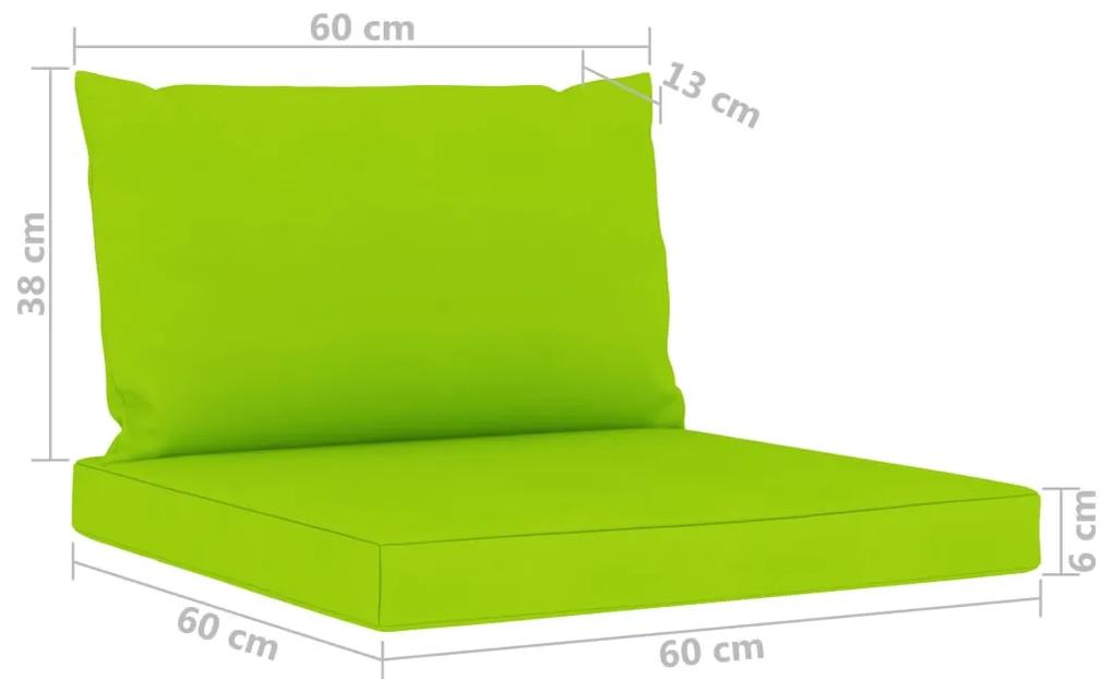 Sofá de jardim com 4 lugares almofadões verde brilhante