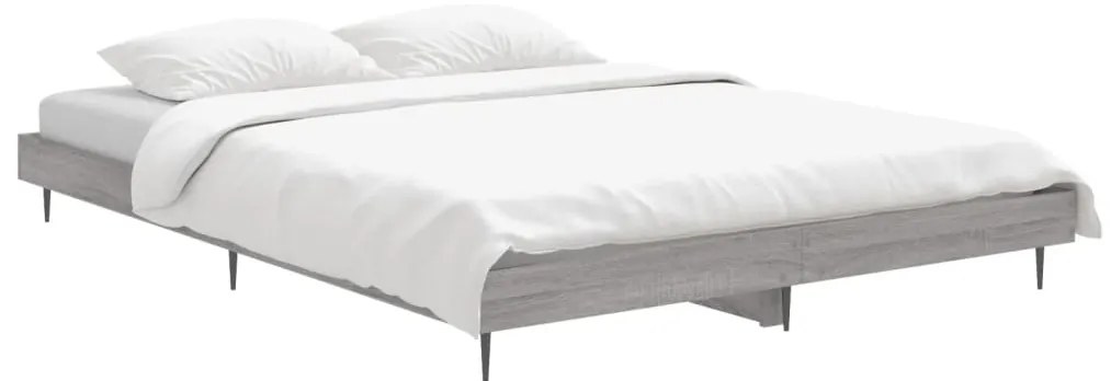 Estrutura cama 140x190 cm derivados de madeira cinzento sonoma