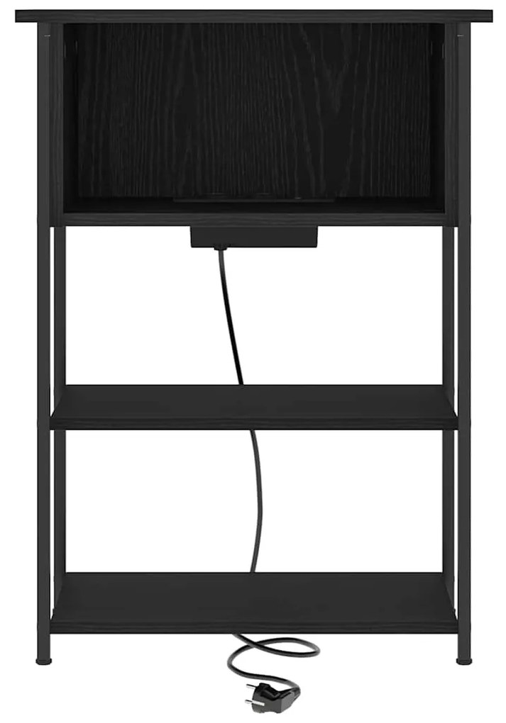 Armário de Cabeceira Carvalho preto 55 x 31 x 76 cm