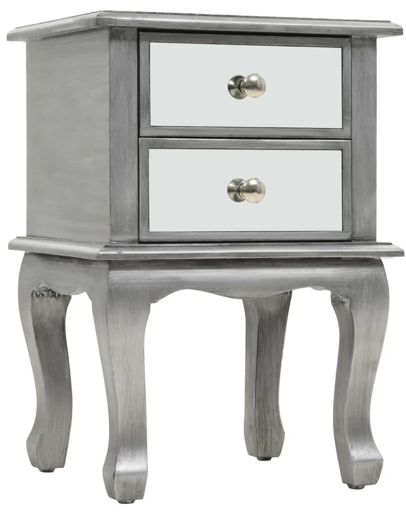 Mesa de cabeceira espelhada em MDF e vidro 34,5x30x50 cm