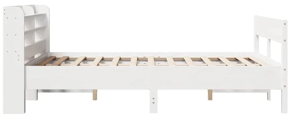 Cama sem colchão 120x200 cm madeira de pinho maciça branco