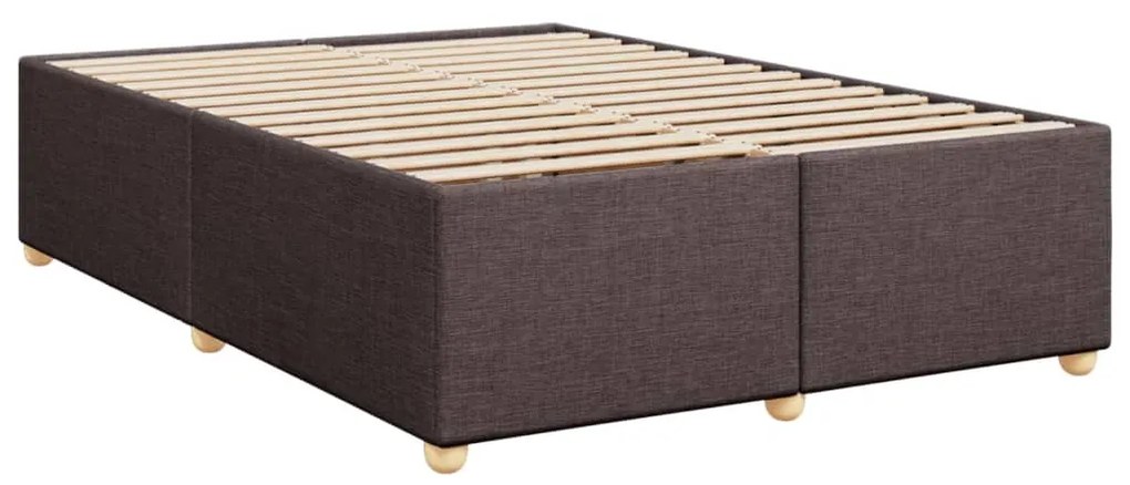Cama com molas/colchão 140x200 cm tecido castanho-escuro
