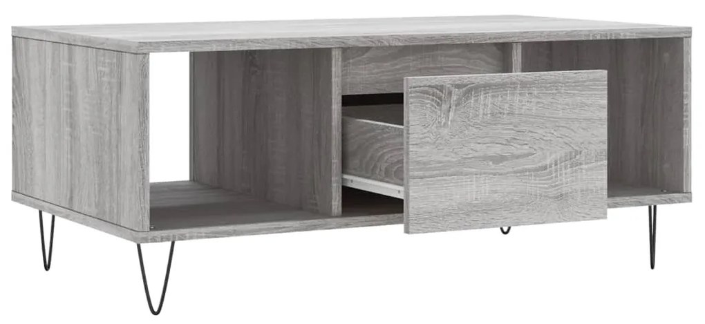 Mesa de centro 90x50x36,5 cm derivados madeira cinzento sonoma