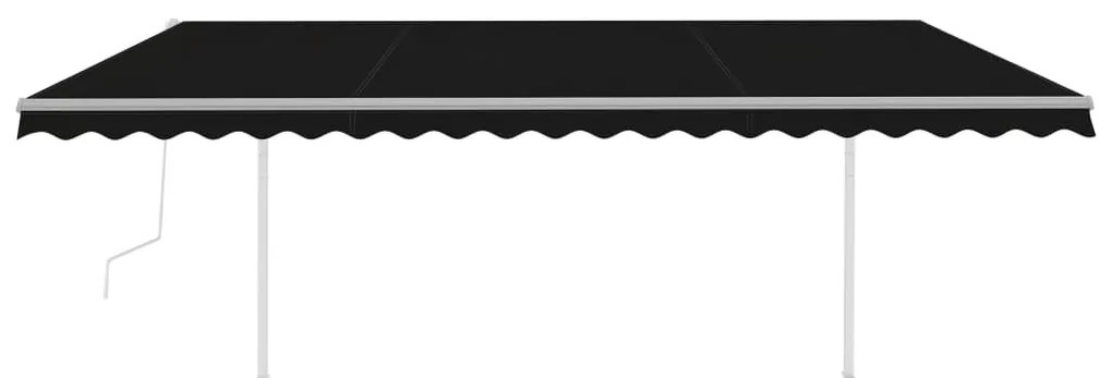 Toldo automático c/ LED e sensor de vento 5x3,5 m antracite