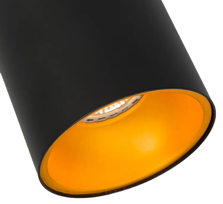 Foco de embutir preto com dourado - Deep Design,Moderno