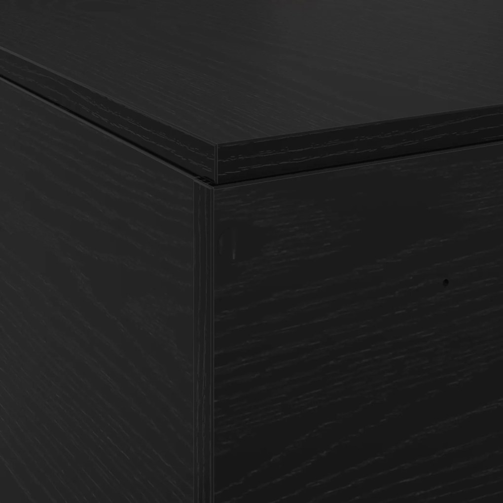 Cama de Armazenamento vidaXL Preto Carvalho 200x200 cm