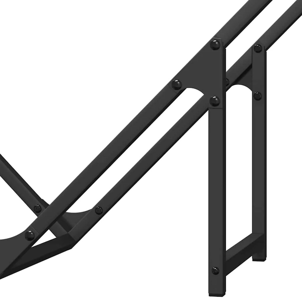 Suporte para lenha 80x25x80 cm aço laminado a frio preto