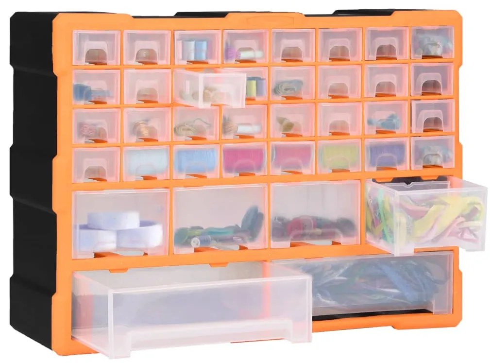 Caixa organizadora com 38 gavetas 52x16x37,5 cm