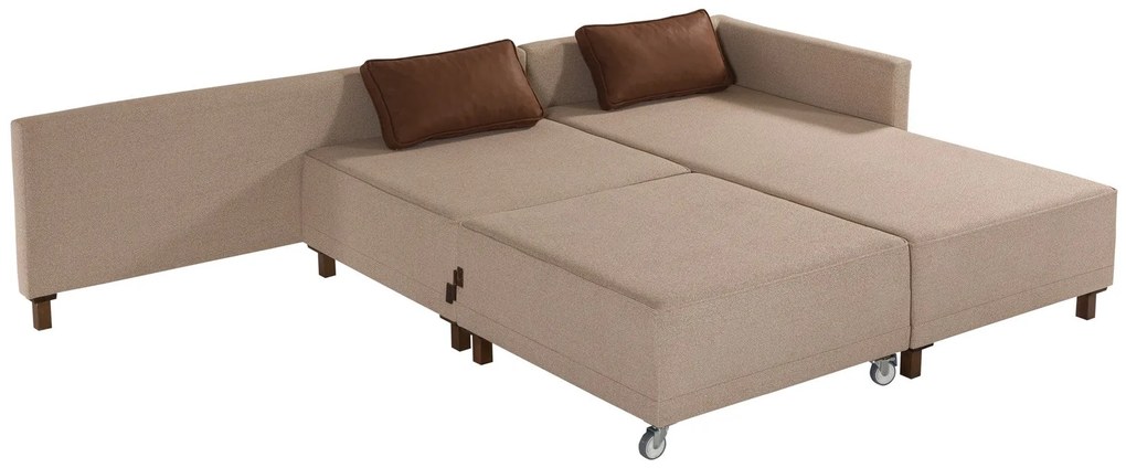 Sofá-Cama de Canto Matris – Castanho – 285x90x192 cm