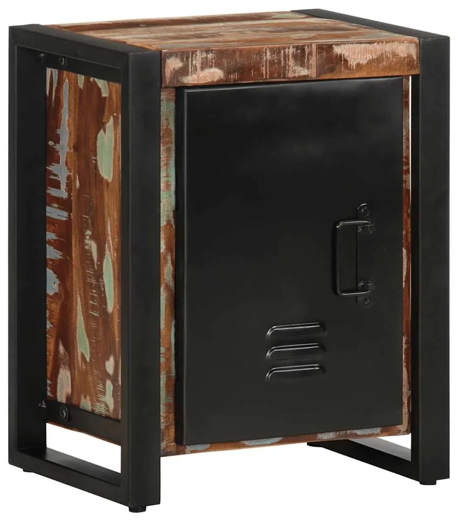 Mesa de cabeceira multicor 40x30x51cm madeira maciça recuperada