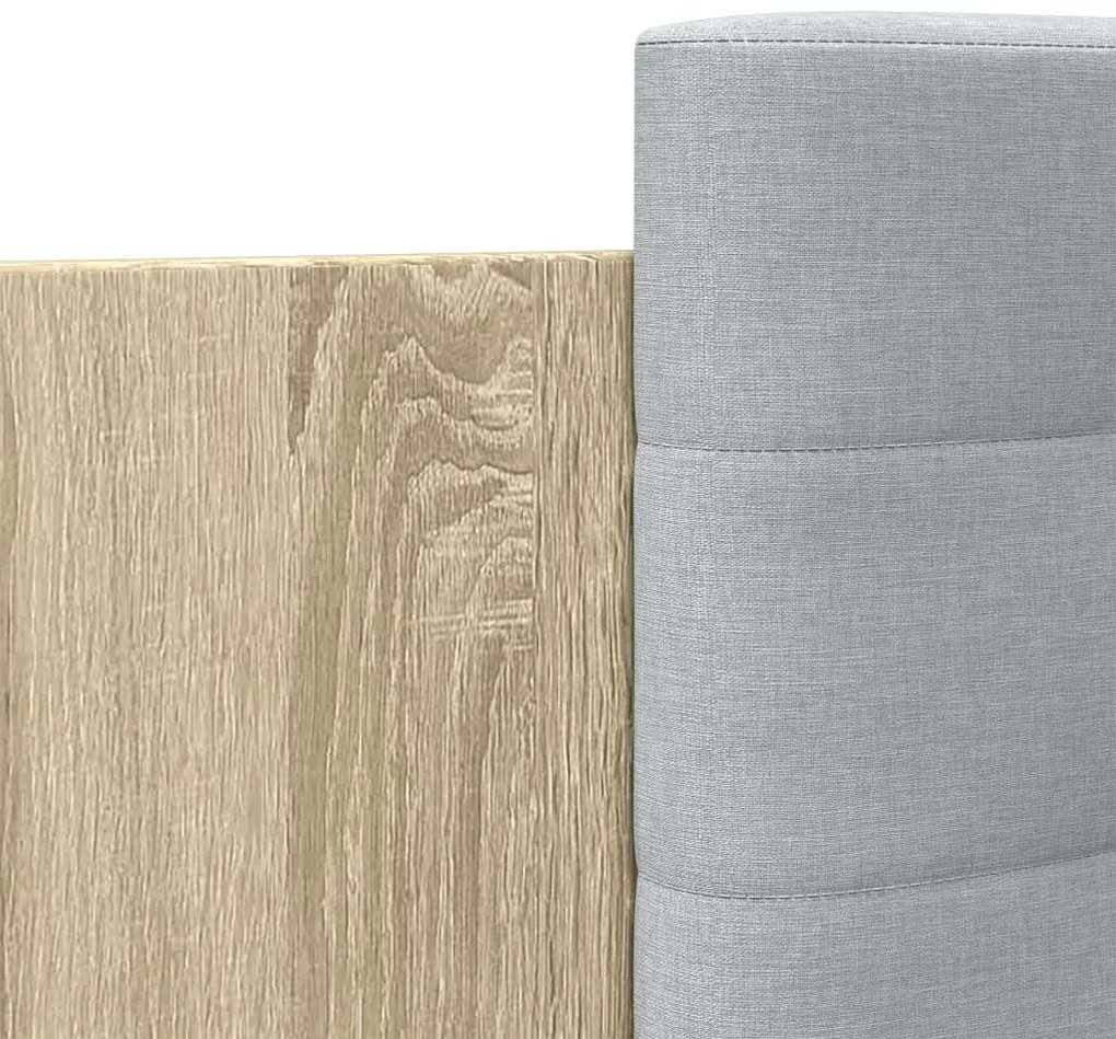 Estrutura cama c/ cabeceira/luzes LED 135x190cm carvalho sonoma