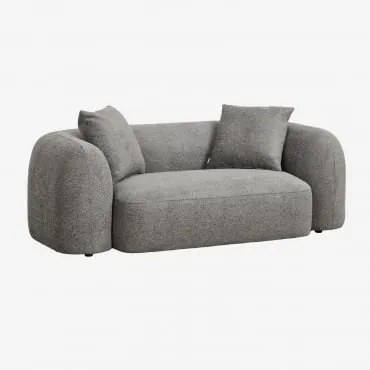 Sofá De 2 Lugares Em Chenille Coco Chenille Grossa Cinzento Granito - Sklum