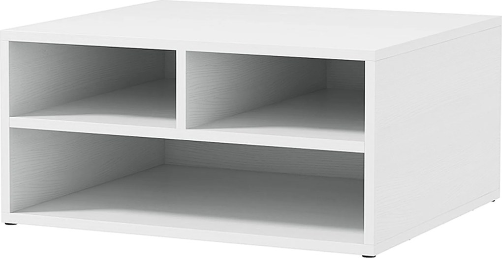 Organizador de secretária com 3 compartimentos para material de escritório e suporte para impressora, 47 x 40 x 22,5 cm branco