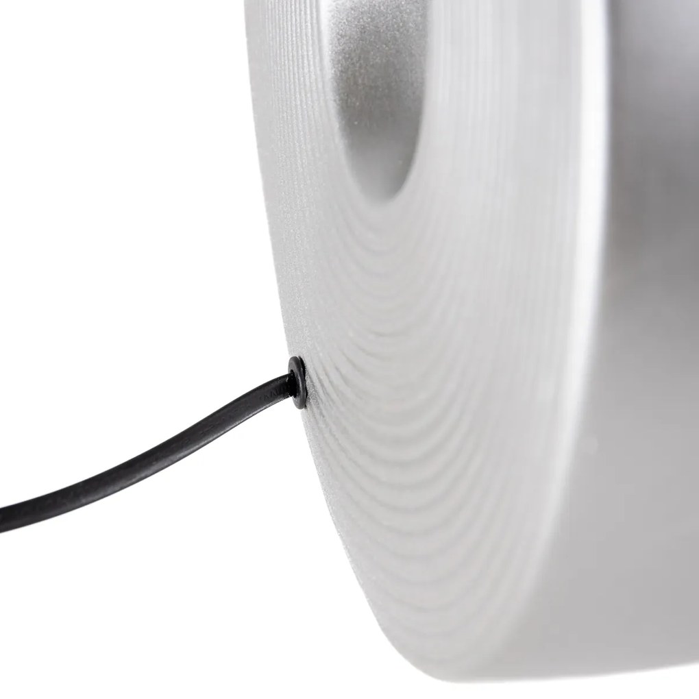 Candeeiro de mesa clássico cinzento com aço - Ollo Clássico / Antigo