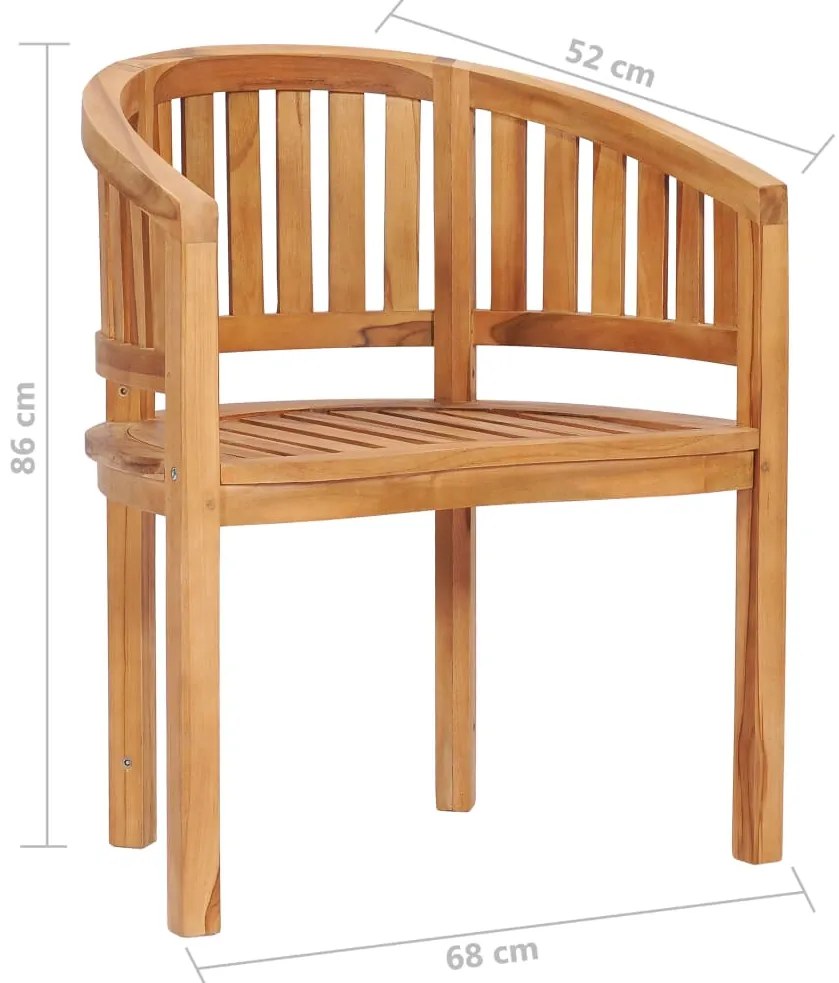 5 pcs conj. lounge de jardim formato banana teca maciça