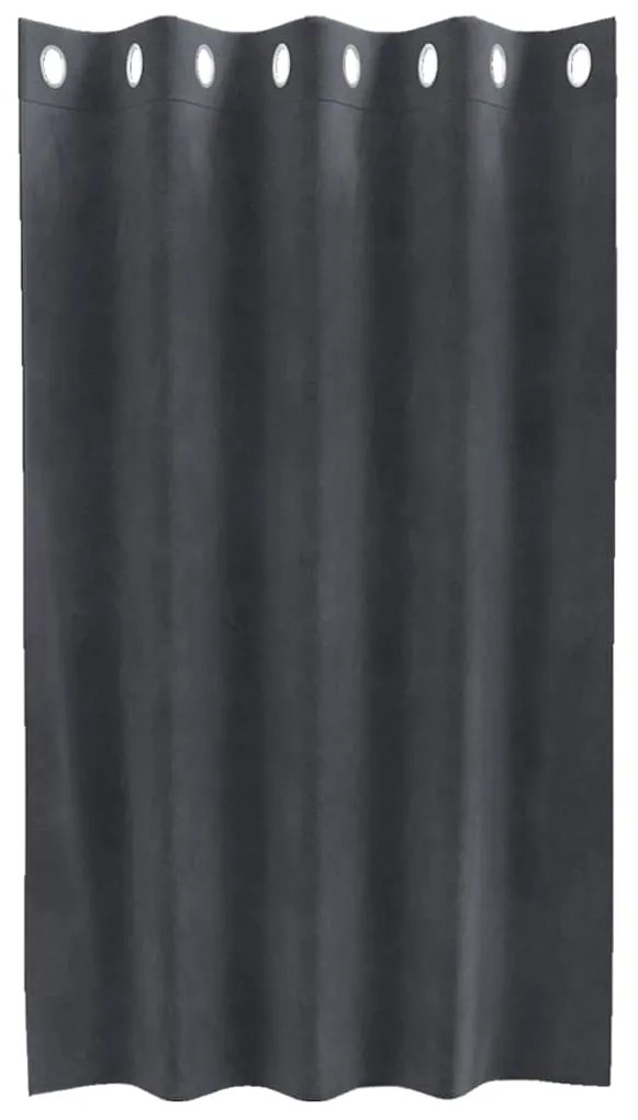 Cortinas Blackout com Ilhós 2 pcs Veludo Cinza Claro
