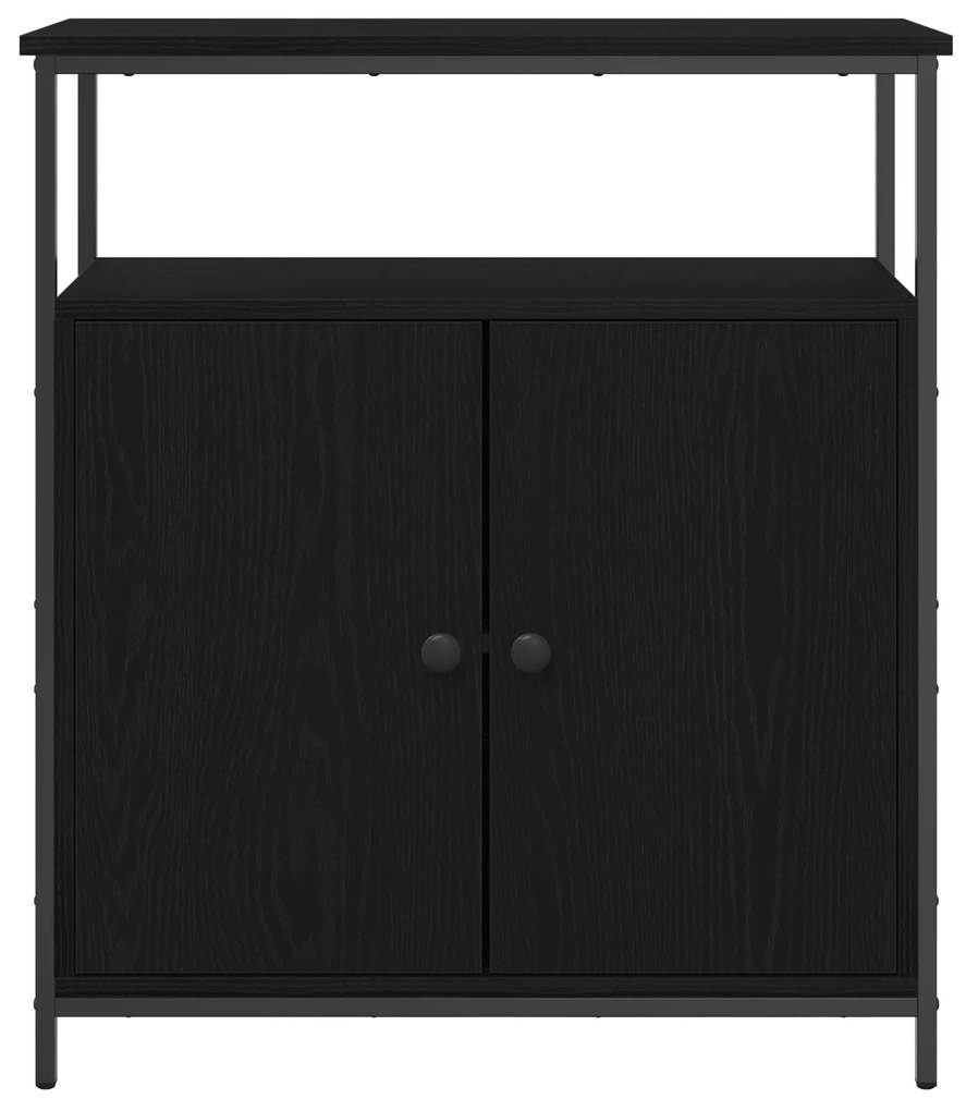 Buffet vidaXL Preto Carvalho 70x30x80 cm Madeira de engenharia