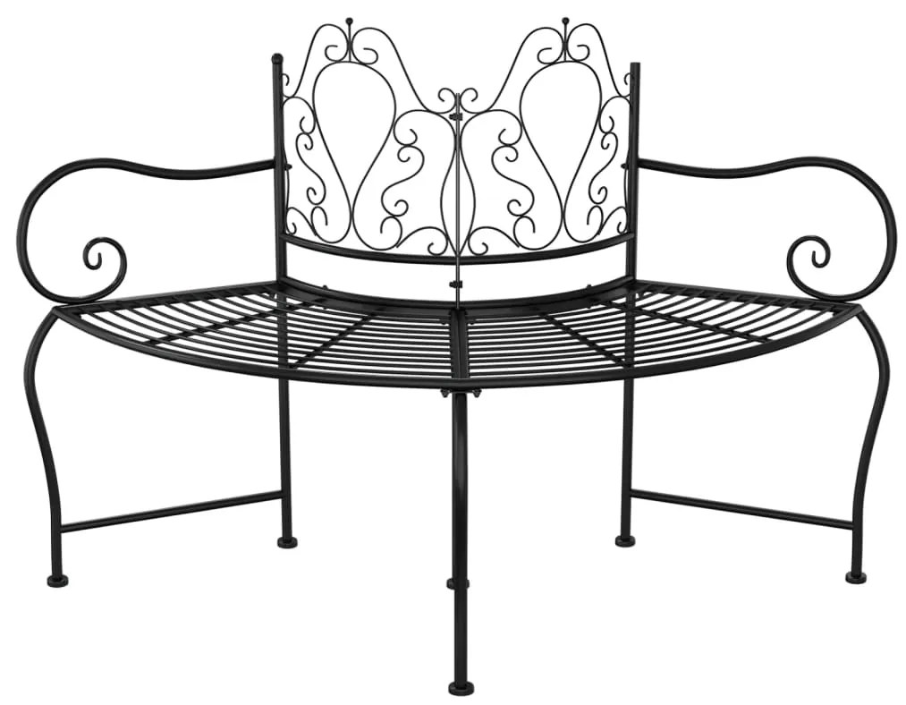 Banco para árvore 150 cm aço preto