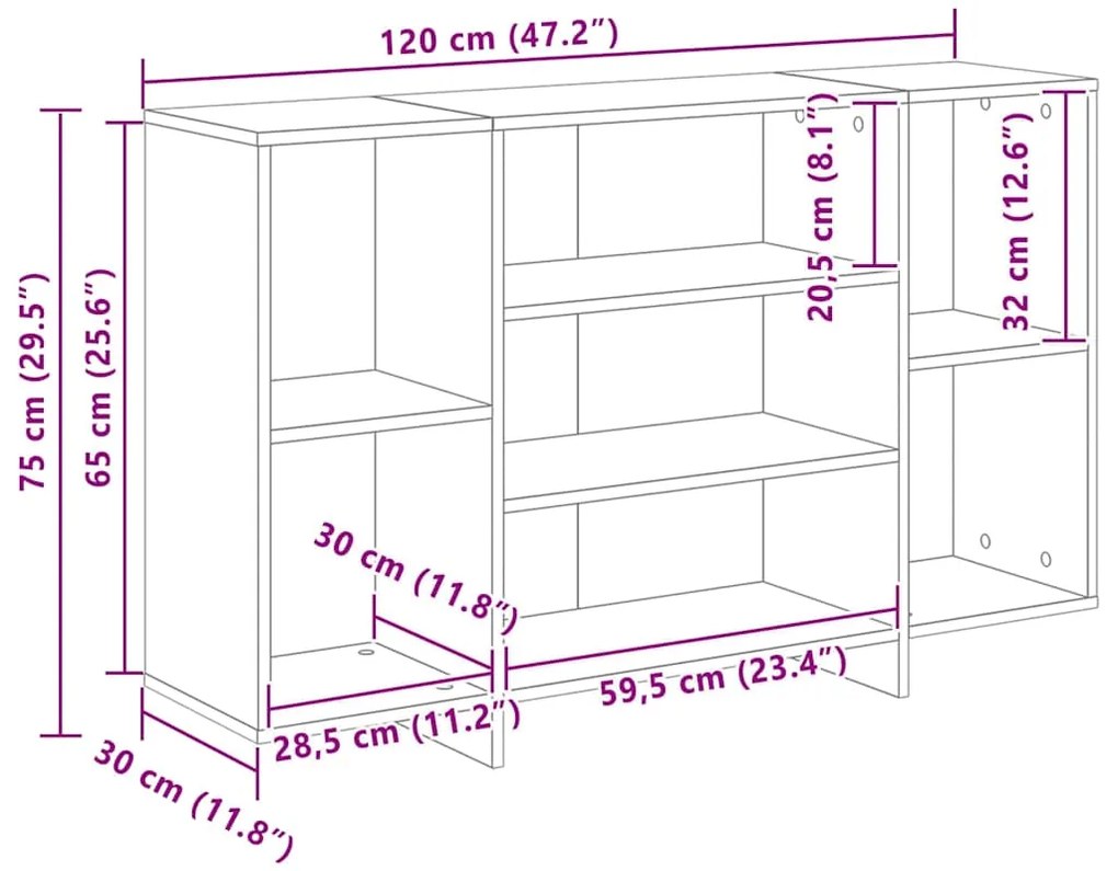 Buffet Madeira antiga 120 x 30 x 75 cm Madeira processada