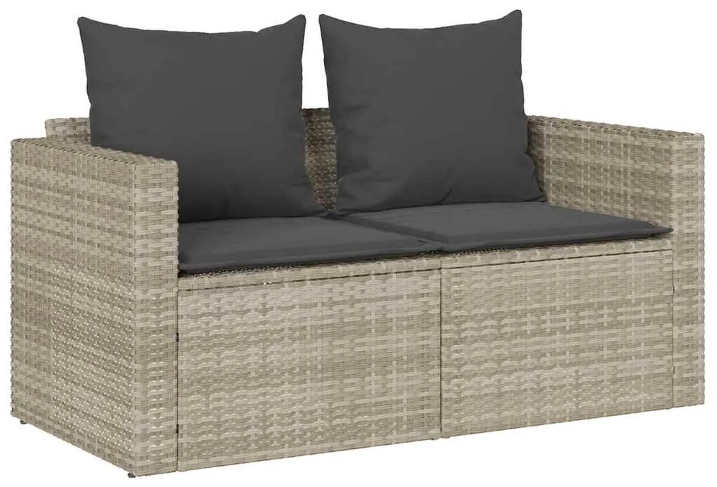 5 pcs conjunto sofás de jardim c/ almofadões empilhável vime PE