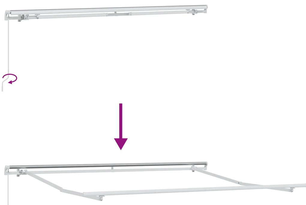 Toldo Retrátil Manual Listrado Vermelho e Branco 350x250 cm