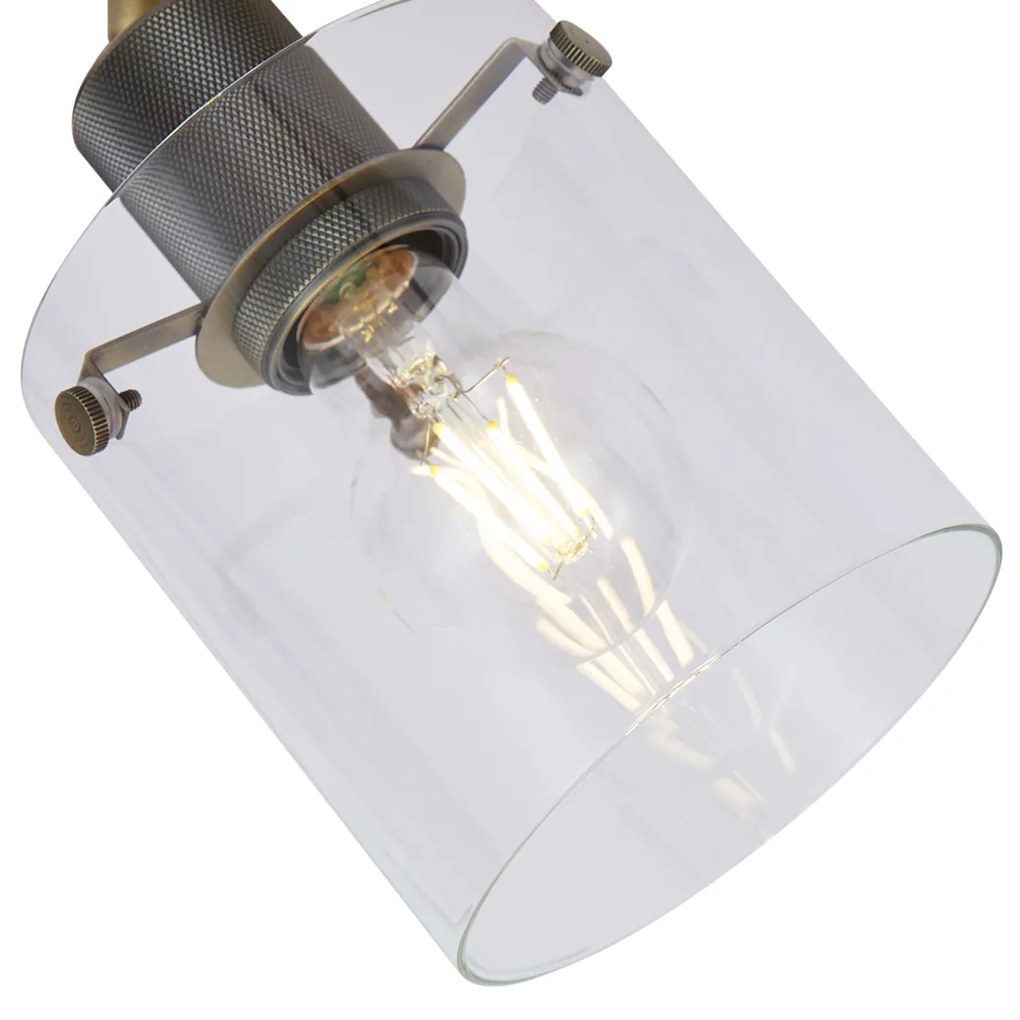 Foco de parede de design bronze com vidro transparente - Domo Moderno