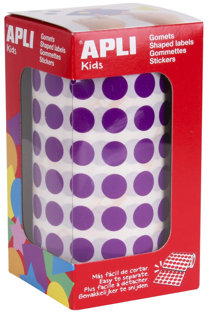 Rolo Autocolantes Redondo Roxo 10,5MM