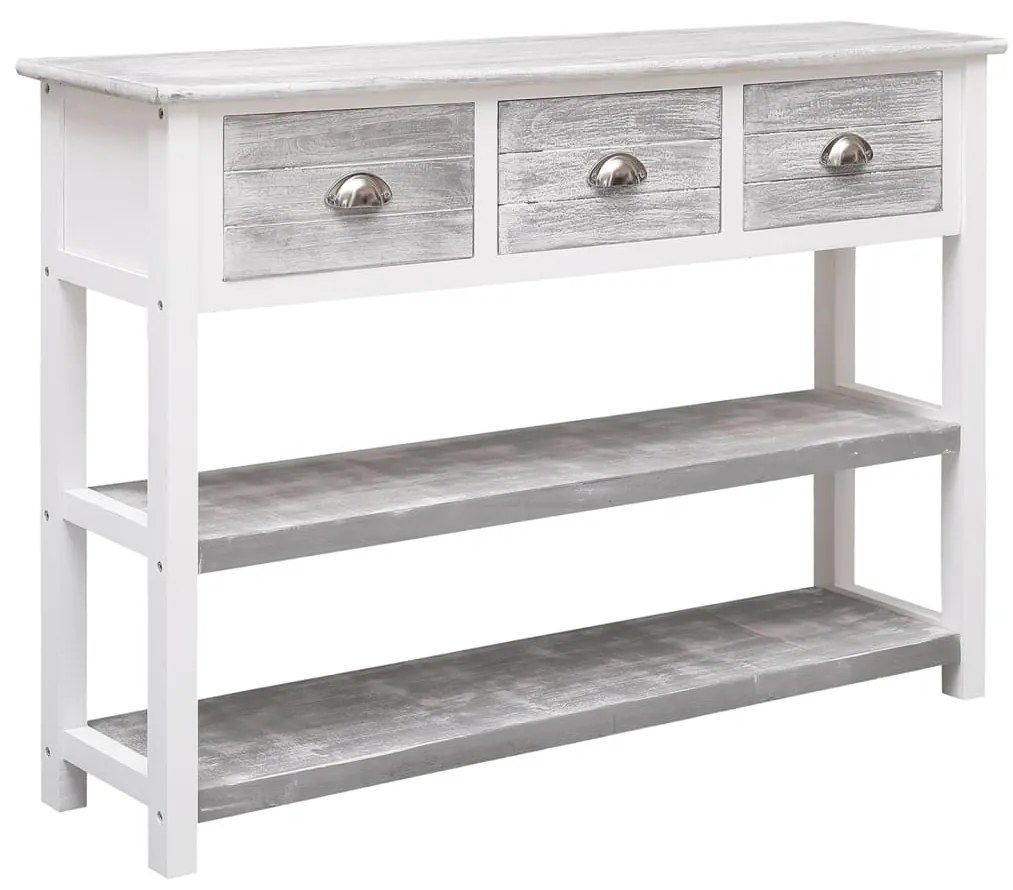 vidaXL Aparador 108x30x76 cm madeira paulownia maciça cinzento