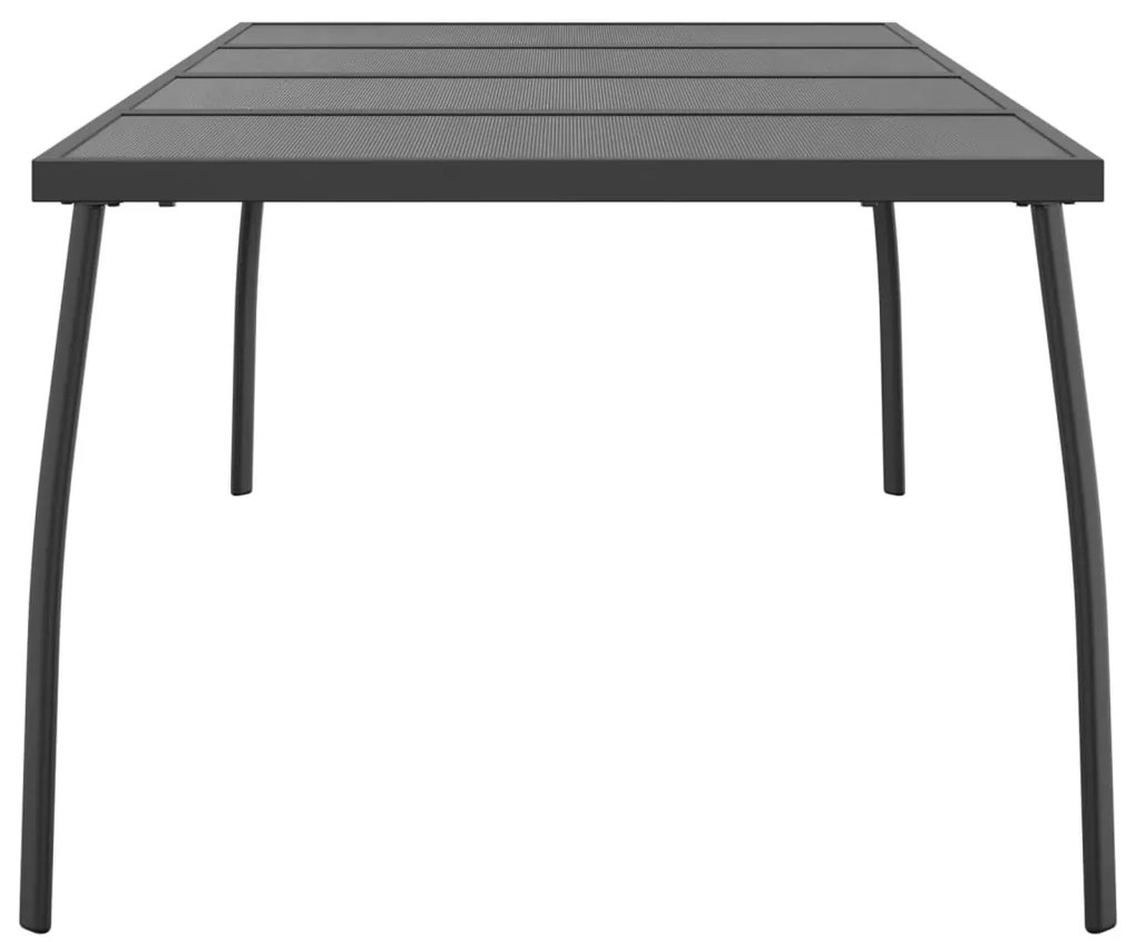 Mesa de jardim 200x100x72 cm malha de aço antracite