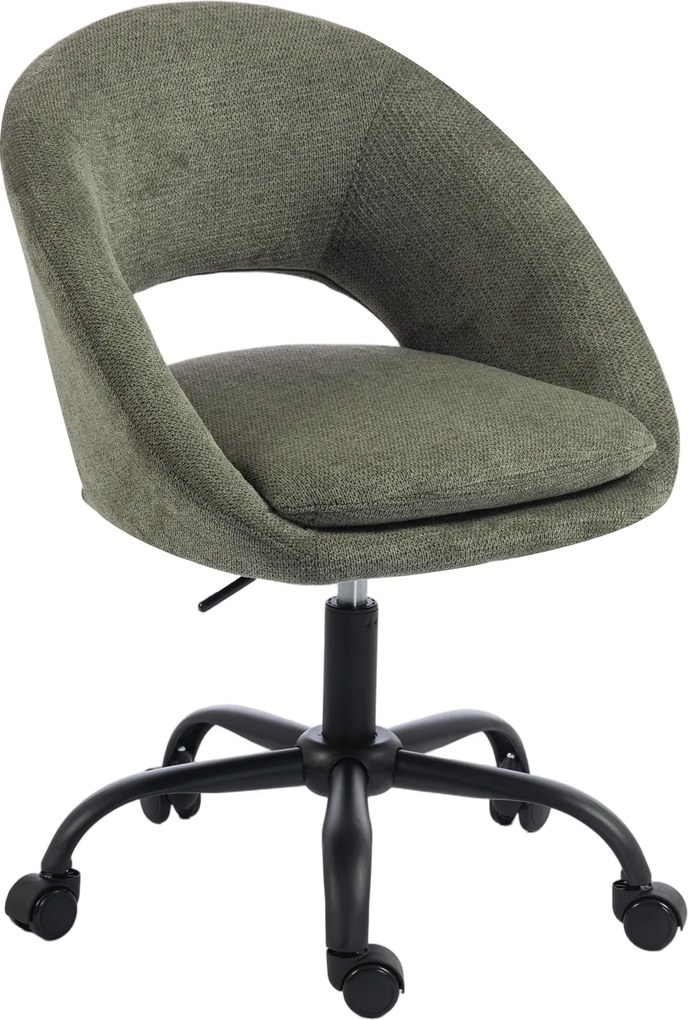 Cadeira de Secretária Ergonómica, 60 x 59 x 89 cm, Altura Regulável, Verde-Escuro